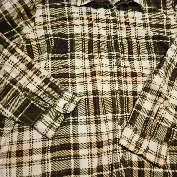 Riders By Lee Womens Brown Plaid button up Flannel shirt size XXXL - Picture 2 of 10